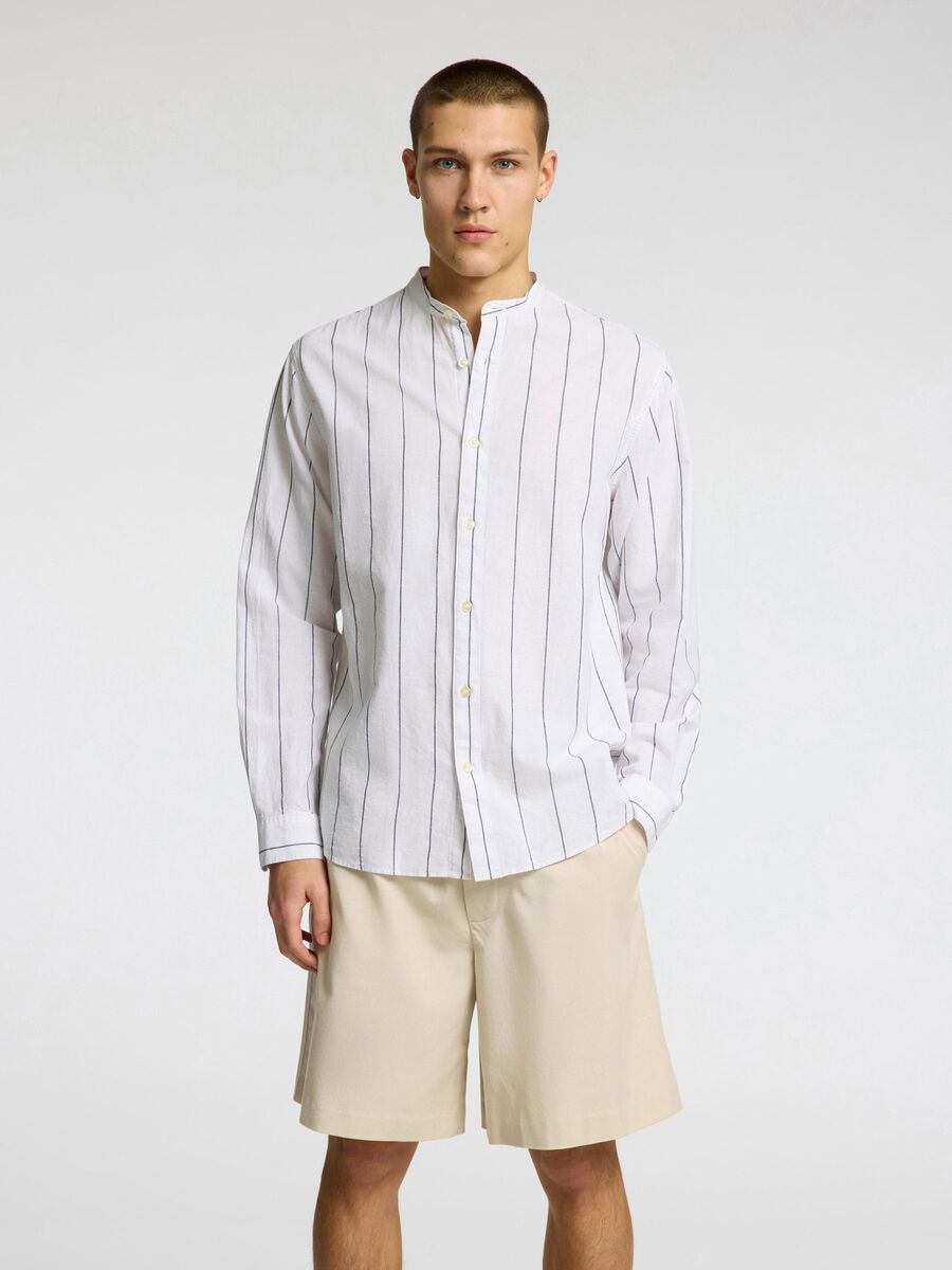 Selected LONG-SLEEVED LINEN BLEND SHIRT, White, highres - 16079054_White_1175170_003.jpg