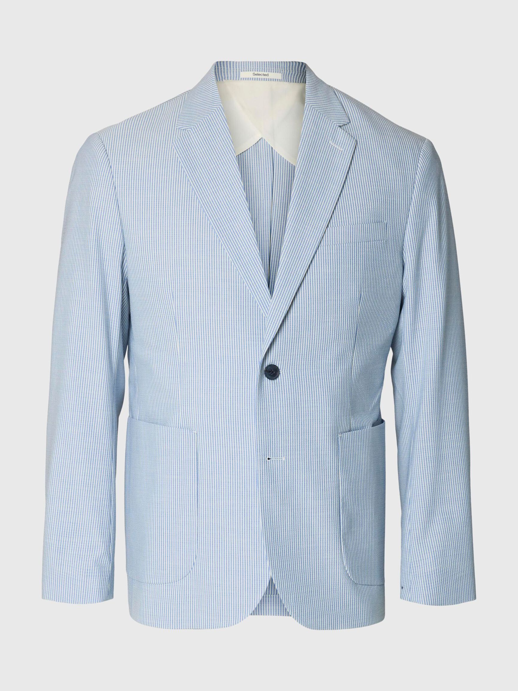 SEERSUCKER  BLAZER, Light Blue, highres