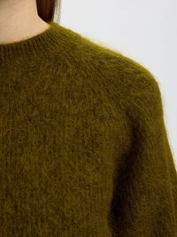 MOHAIRBLANDING STRIKTRØJE, Fir Green, highres
