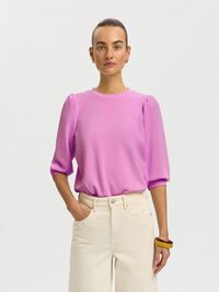 PUFF SLEEVE SWEATSHIRT, First Bloom, highres
