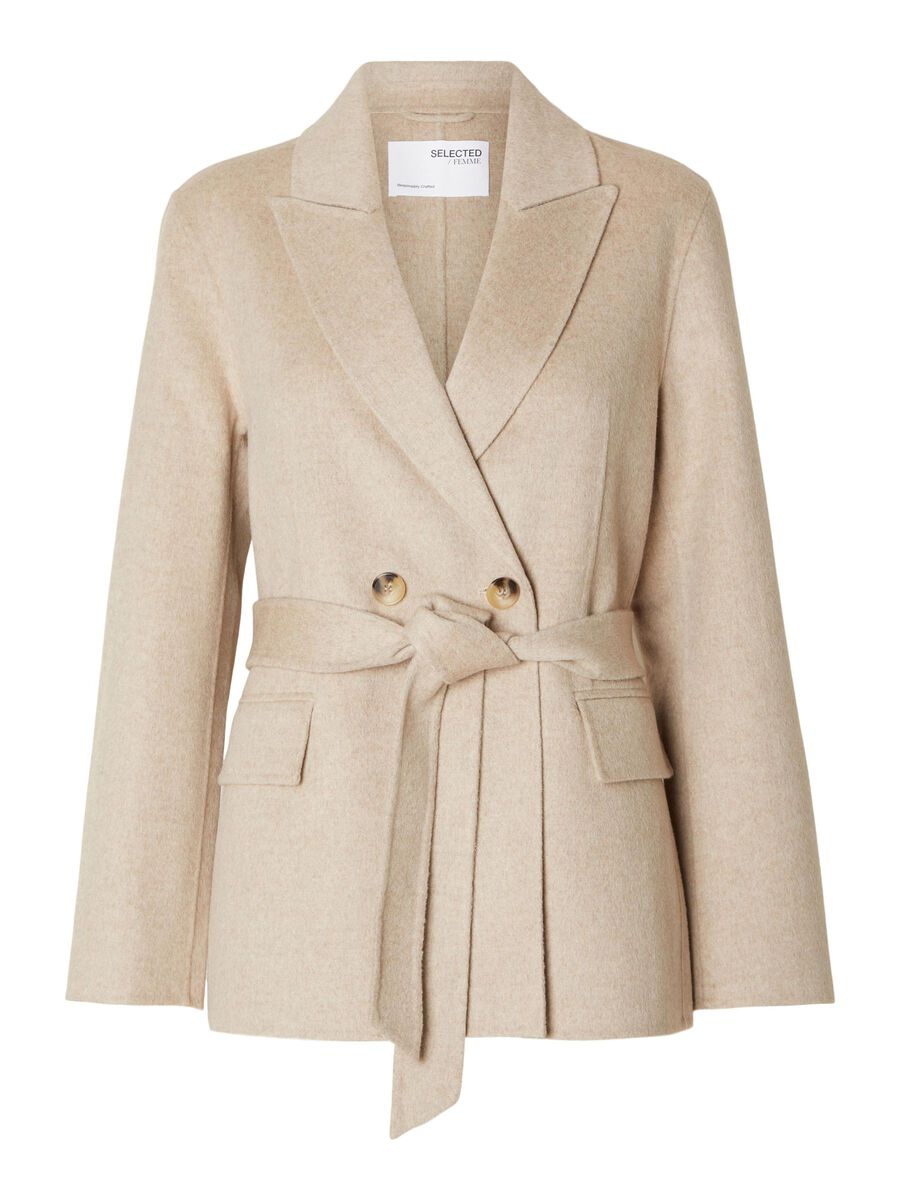 Selected WOOL BLEND DOUBLE-BREASTED JACKET, Sandshell, highres - 16088000_Sandshell_992275_001.jpg