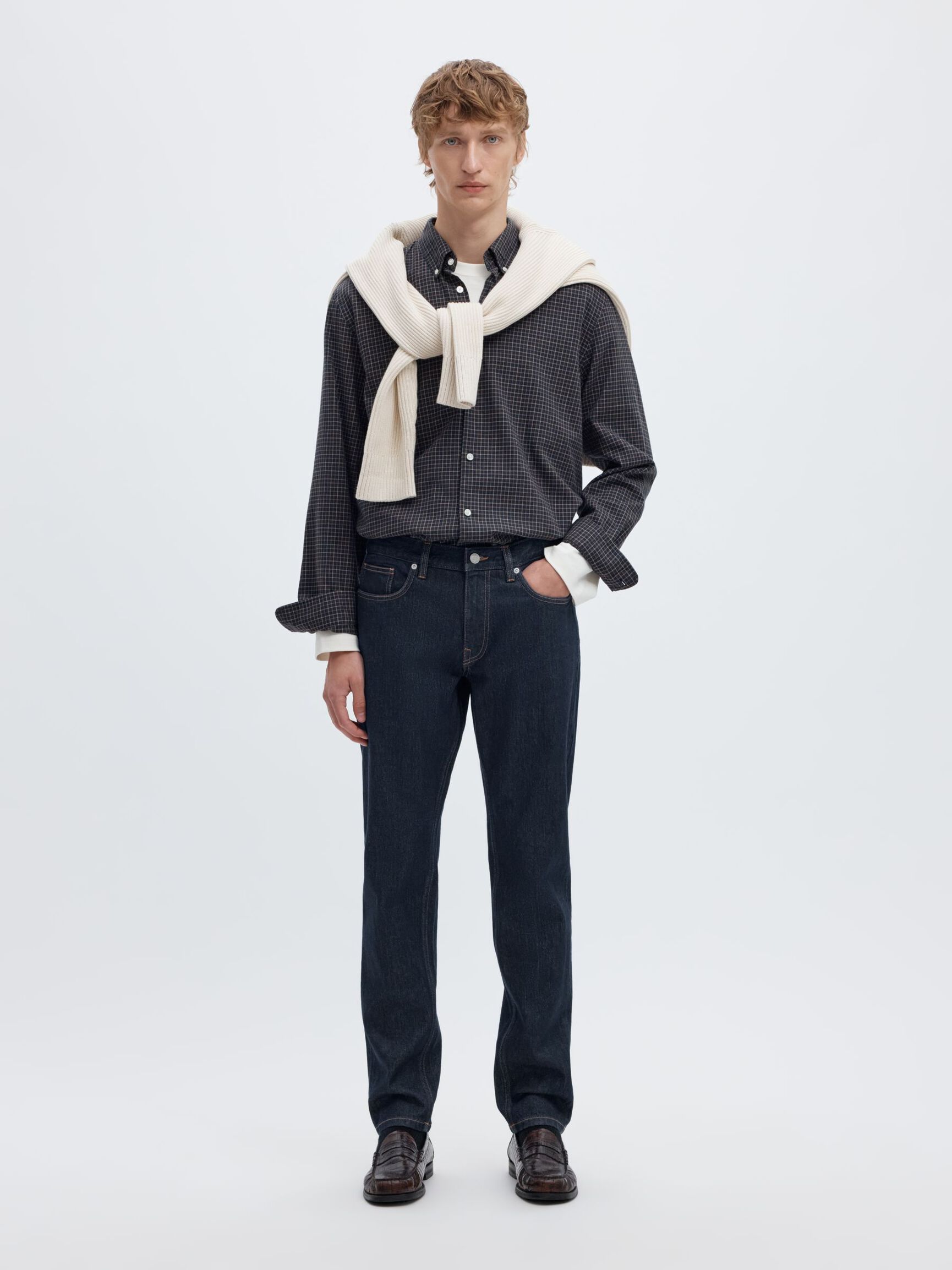 175 SLIM FIT JEANS, Dark Blue Denim, highres