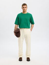 COUPE AMPLE PANTALON CARGO, Egret, highres