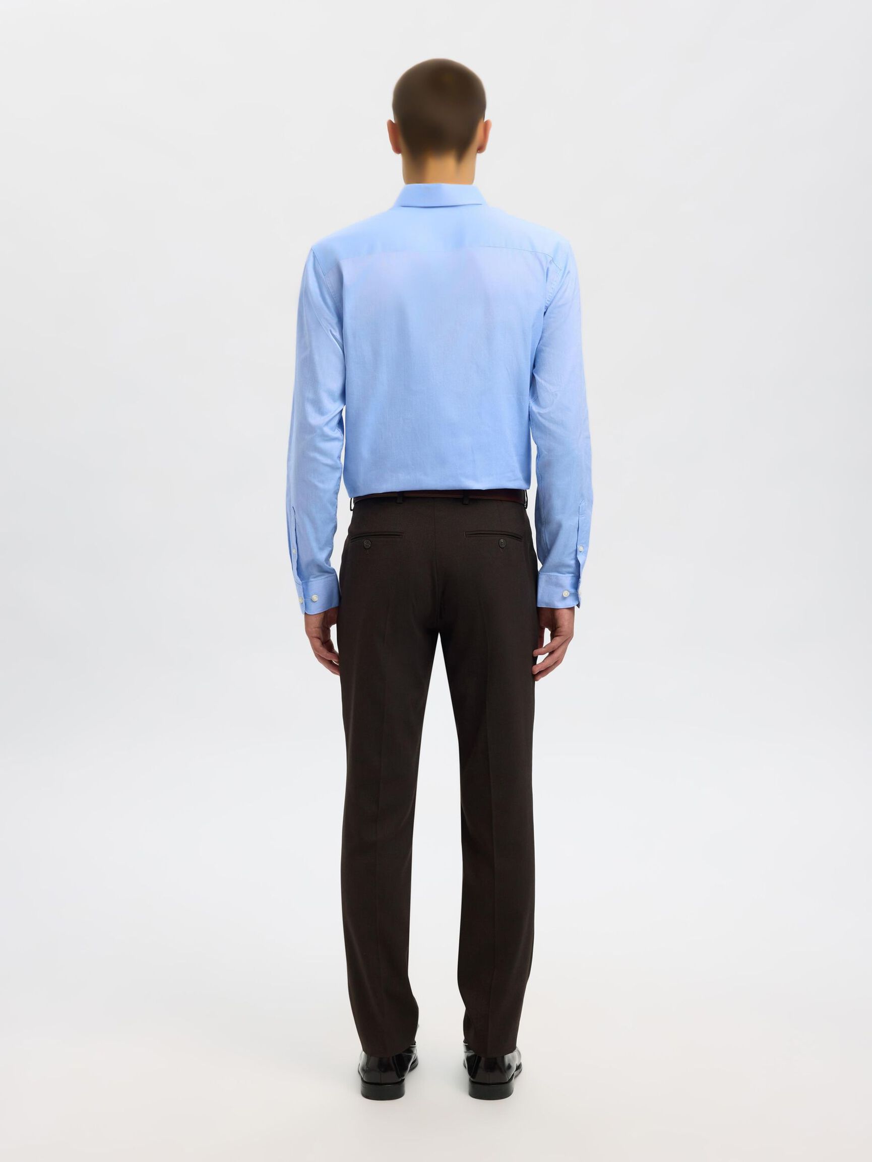 WOVEN WOOL BLEND TROUSERS, Demitasse, highres