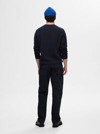 100% KATOEN PULLOVER MET RONDE HALS, Dark Sapphire, highres