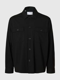 LANGE MOUWEN OVERSHIRT, Black, highres