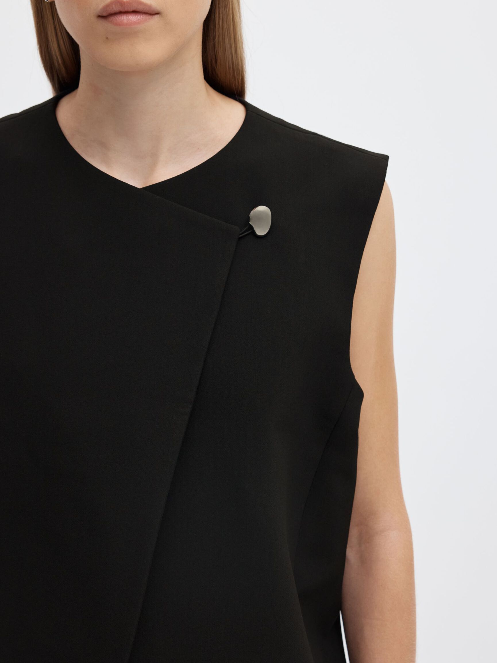 ASYMMETRIC WAISTCOAT, Black, highres