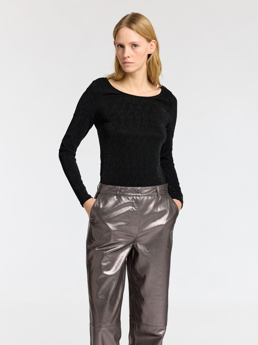 Selected GLITTEREND TOP MET LANGE MOUWEN, Black, highres - 16095765_Black_1166515_003.jpg
