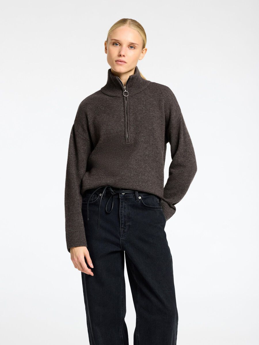 Selected WOLLGEMISCH HALF-ZIP PULLOVER, After Dark, highres - 16097968_AfterDark_003.jpg