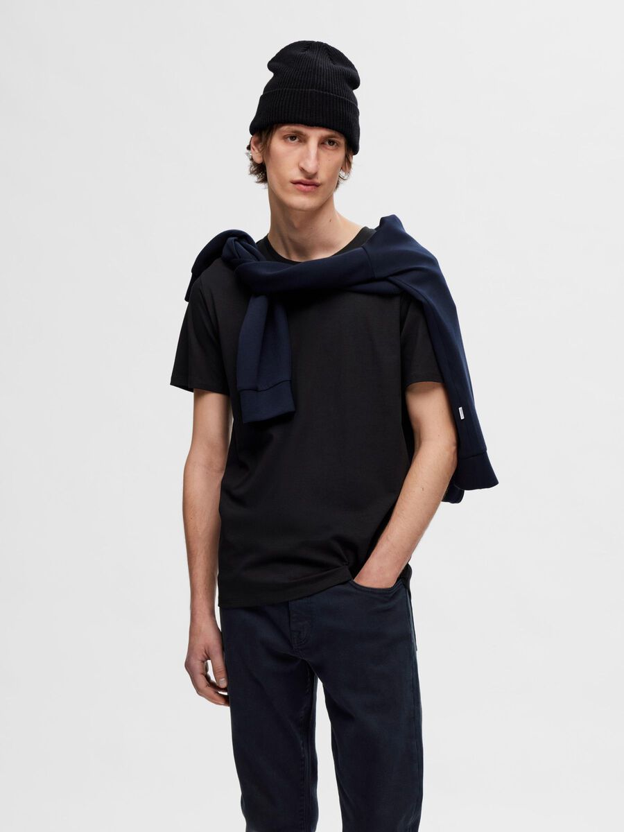 Selected 3-PACK COTTON T-SHIRT, Black, highres - 16094475_Black_003.jpg