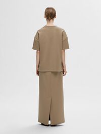 HOGE TAILLE MAXI ROK, Greige, highres