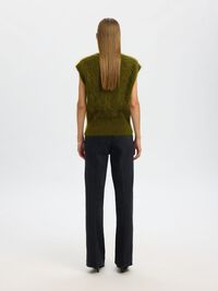 MOHAIR BLEND KNITTED VEST, Avocado, highres