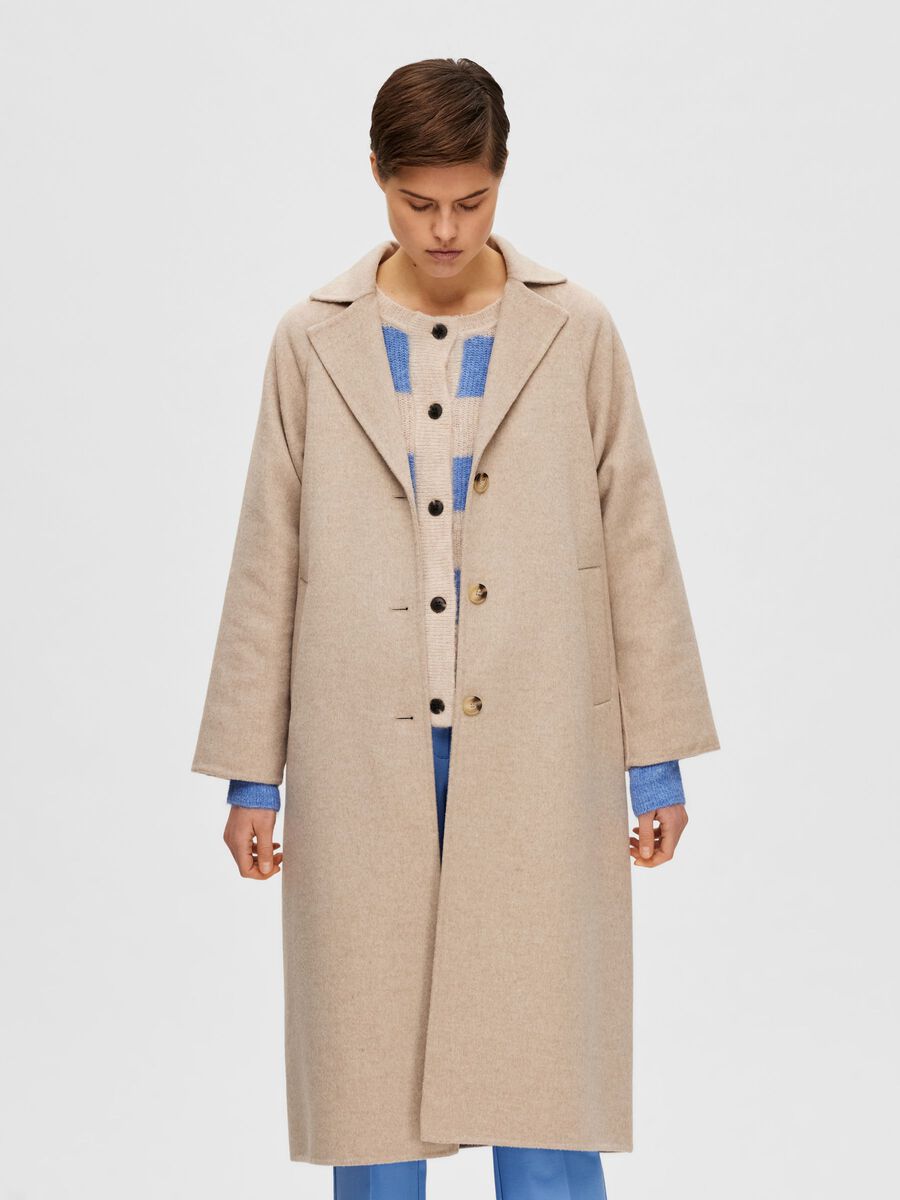 Selected CLASSIC WOOL BLEND COAT, Sandshell, highres - 16085106_Sandshell_940567_003.jpg
