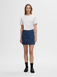 DENIM WRAP SKIRT, Medium Blue Denim, highres