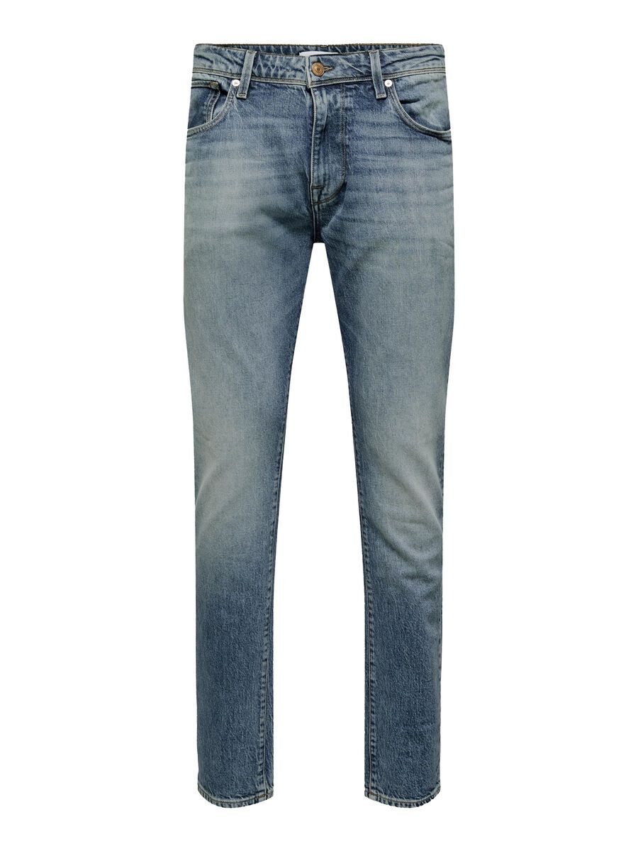 Selected FADED SLIM FIT JEANS, Light Blue Denim, highres - 16080588_LightBlueDenim_001.jpg