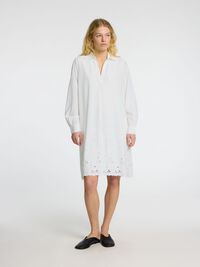 BRODERIE ANGLAISE MINI DRESS, Bright White, highres