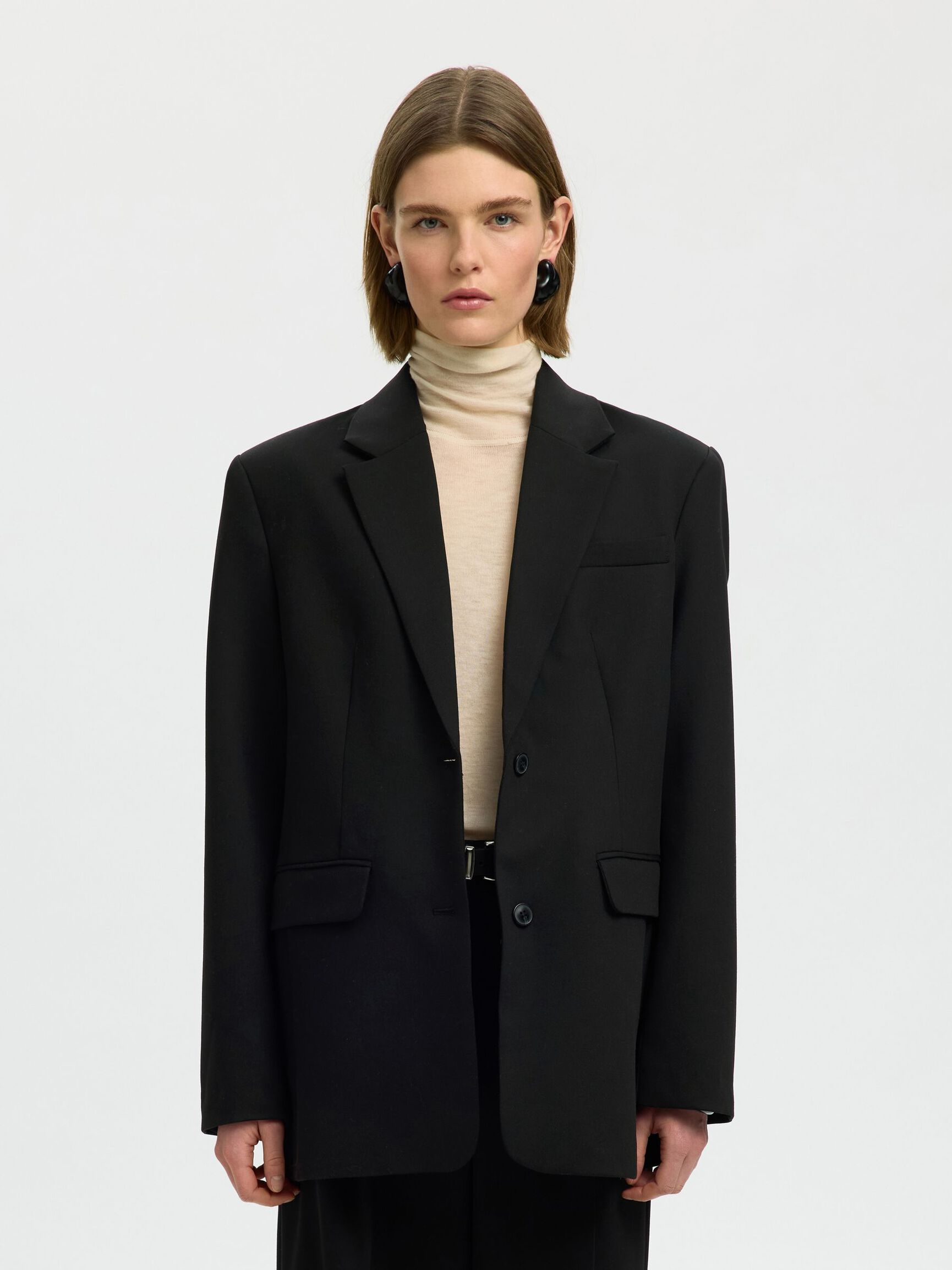 OVERSIZED BLAZER, Black, highres