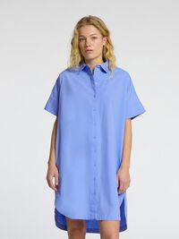 COTTON SHIRT DRESS, Cornflower Blue, highres