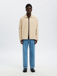 CORDUROY OVERSHIRT, Oatmeal, highres