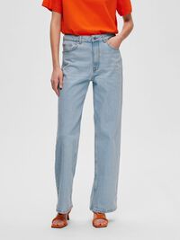 HELLBLAUE HIGH WAIST JEANS, Light Blue Denim, highres