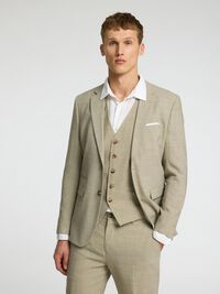SLIM FIT  WAISTCOAT, Sand, highres