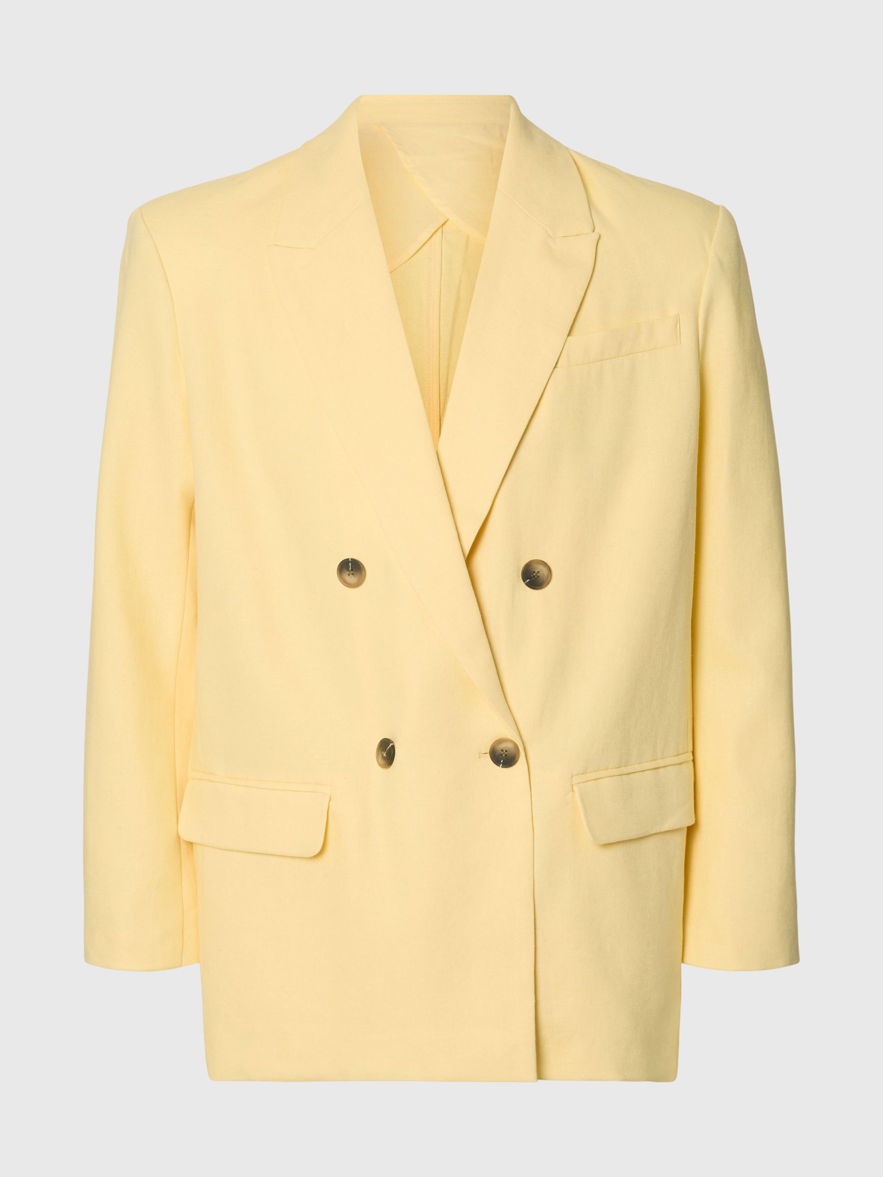 LINEN BLEND OVERSIZED BLAZER, Italian Straw, highres