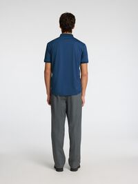 ZIPPER POLO SHIRT, Oceana, highres