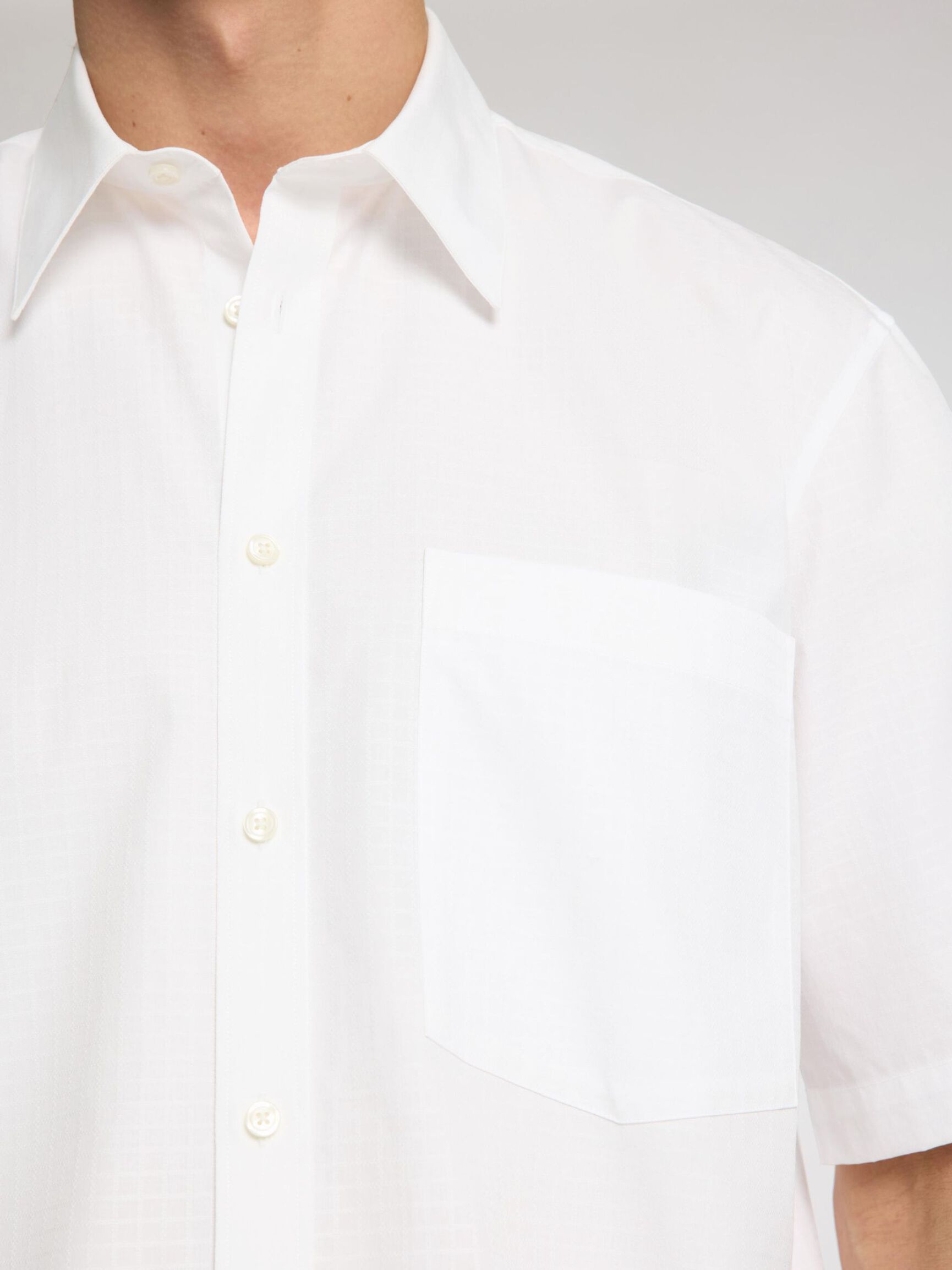 100 % COTON CHEMISE À MANCHES COURTES, White, highres