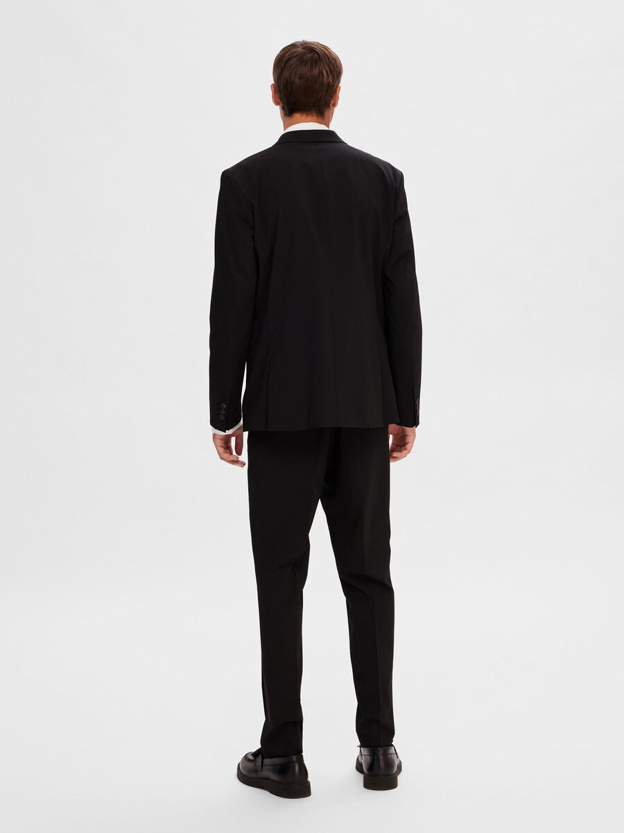 Selected VISCOSE BLEND SLIM FIT DOUBLE-BREASTED BLAZER, Black, highres - 16090469_Black_004.jpg