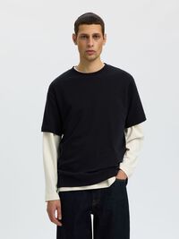 REGULAR FIT T-SHIRT, Black, highres