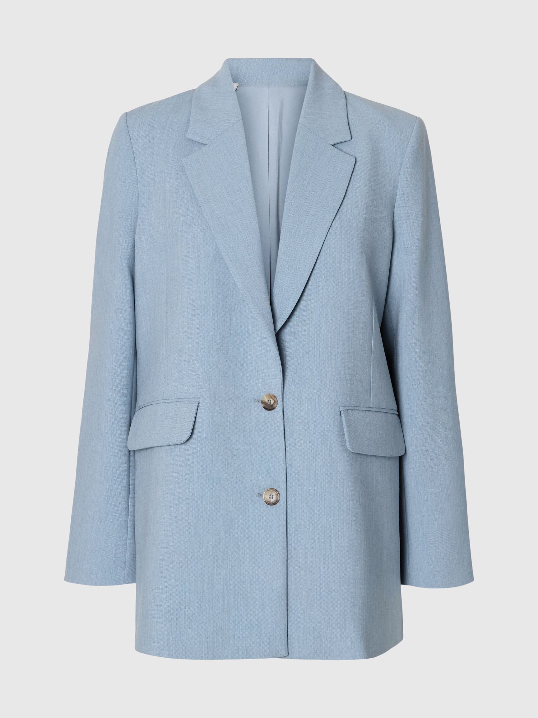RELAXED FIT BLAZER, Dusty Blue, highres