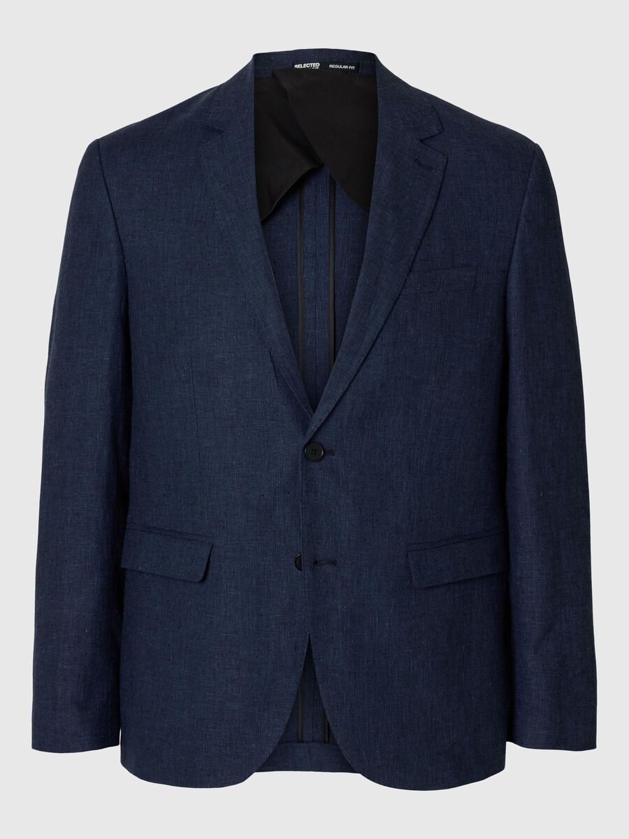 Selected REGULAR FIT EINREIHIGER BLAZER, Dark Navy, highres - 16093870_DarkNavy_001.jpg