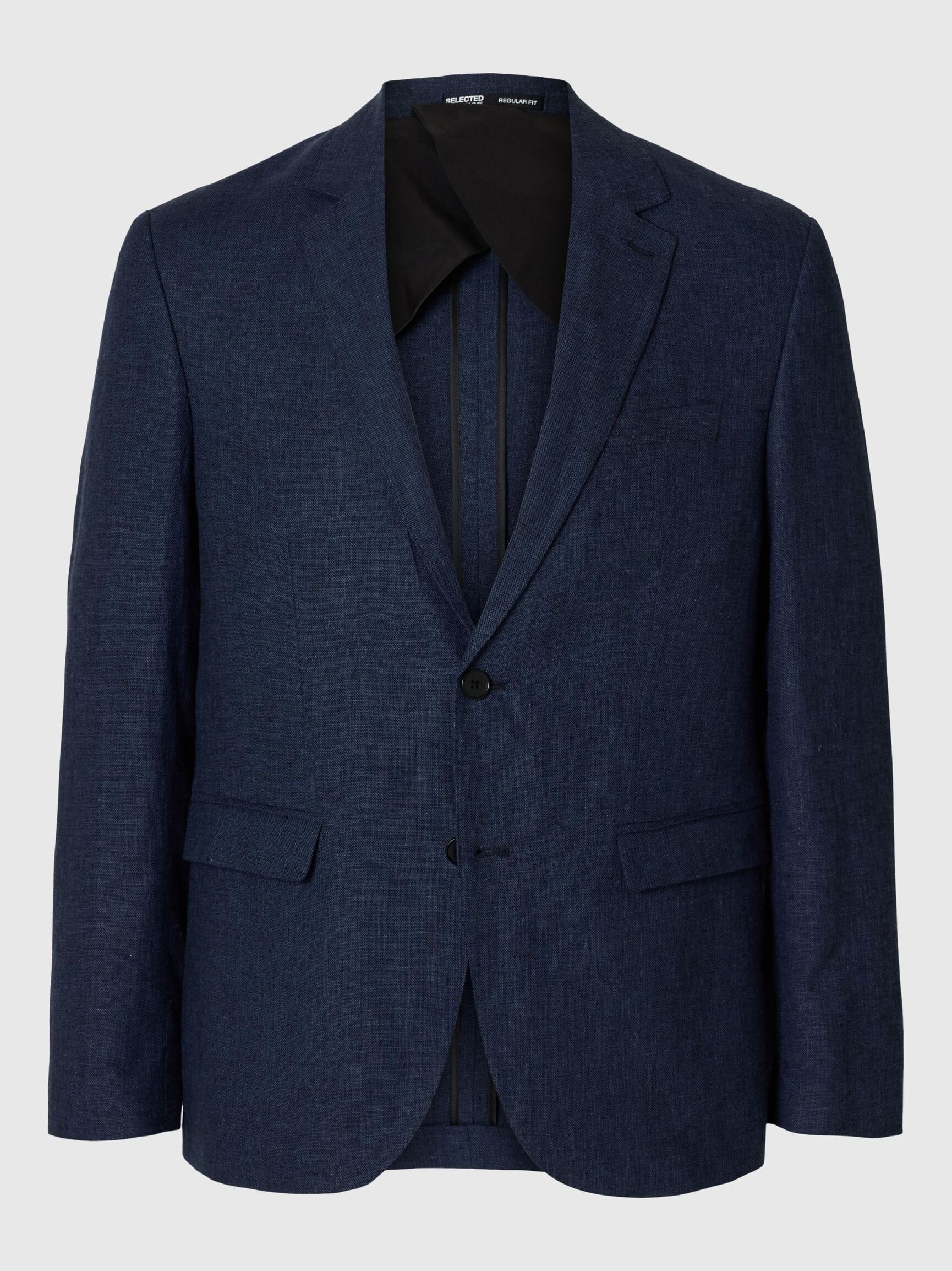 REGULAR FIT SINGLE-BREASTED BLAZER, Dark Navy, highres