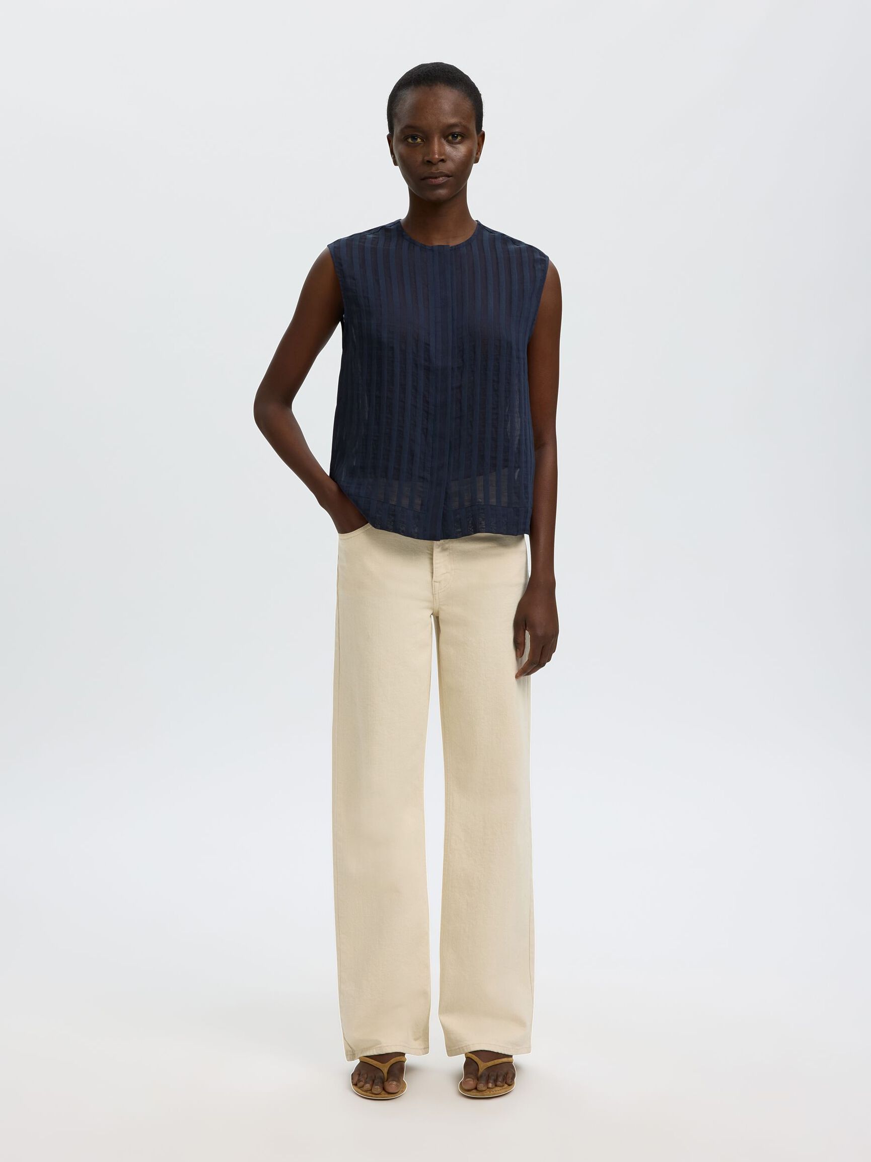 OVERSIZED FIT MOUWLOOS HEMD, Dark Sapphire, highres