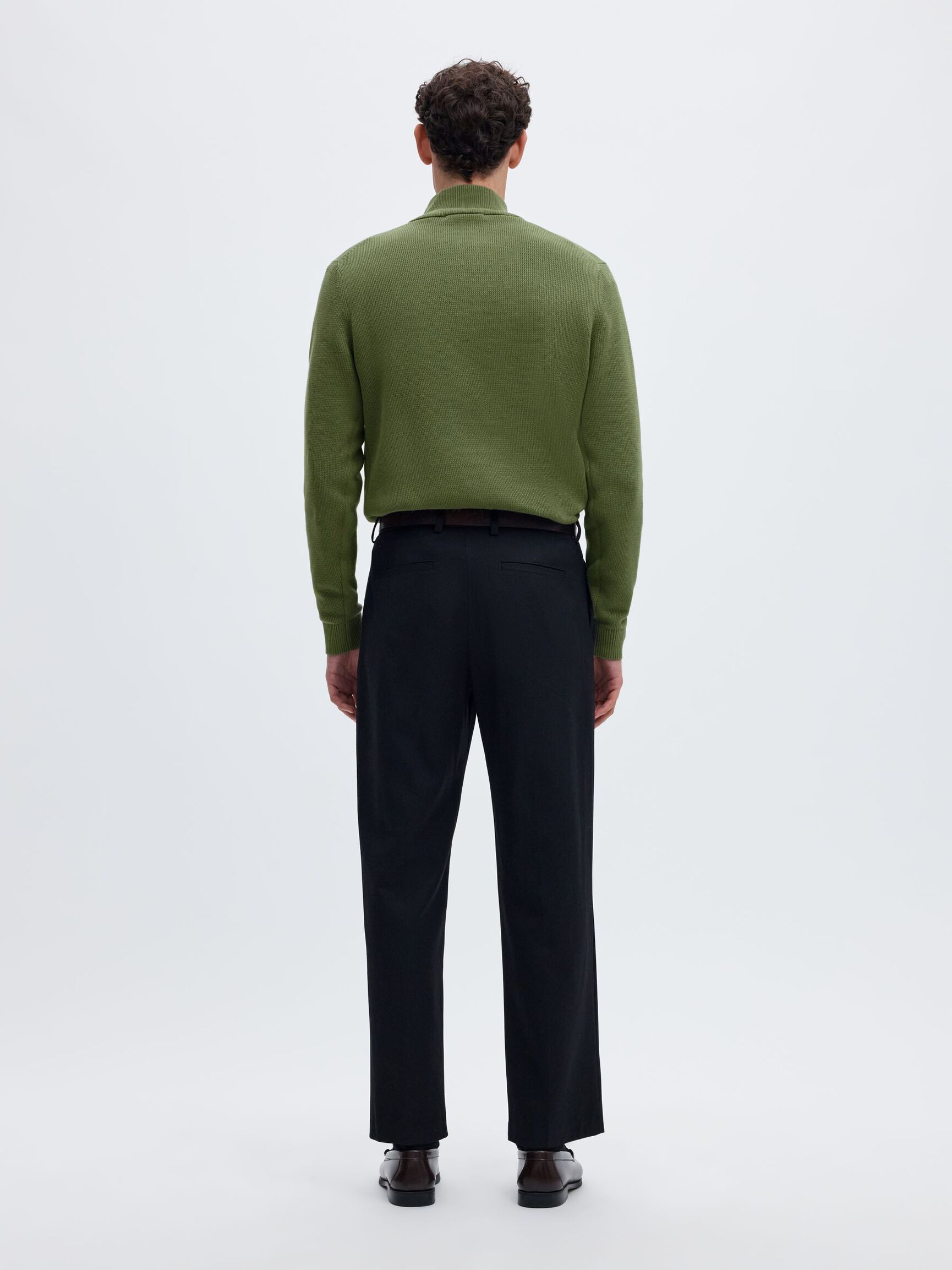 HALF-ZIP JUMPER, Olivine, highres