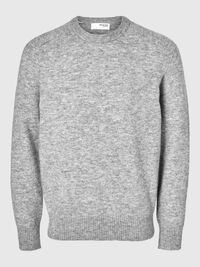 LANGE MOUWEN TRUI, Light Grey Melange, highres