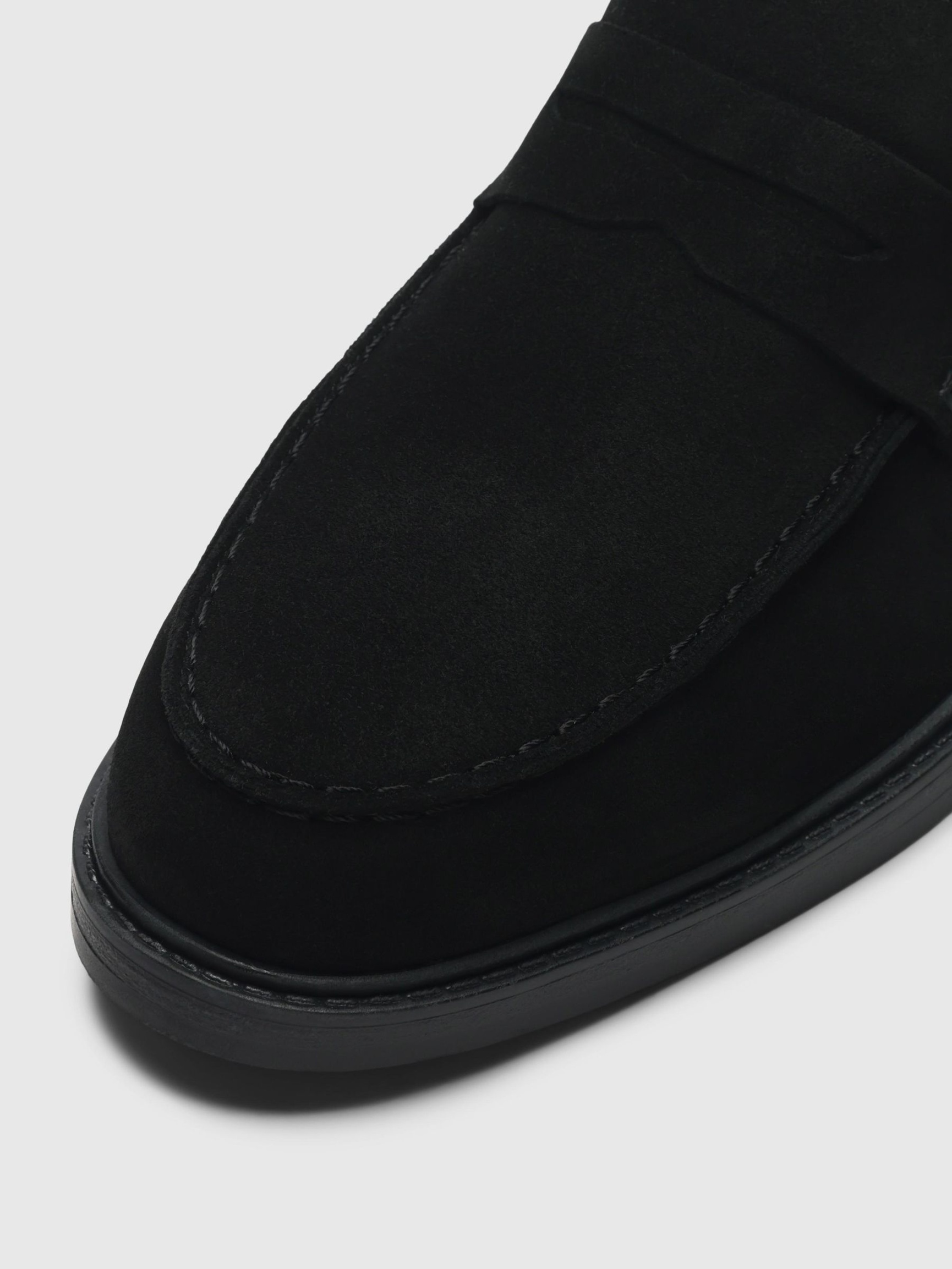SUEDE LOAFERS, Black, highres