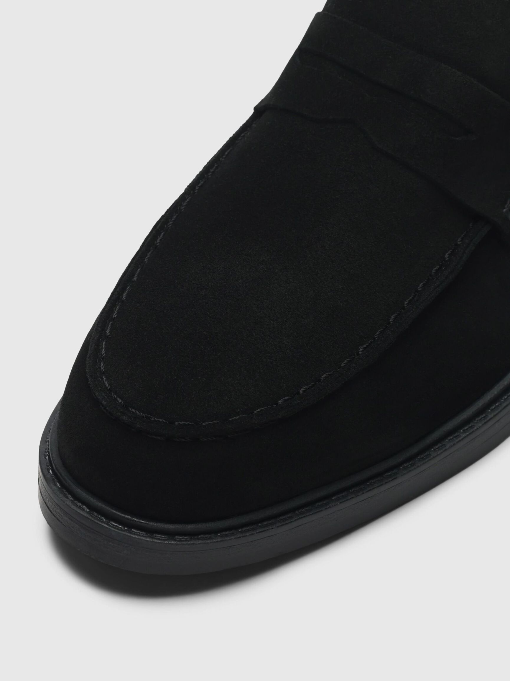 SUEDE LOAFERS, Black, highres