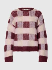 RUTETE STRIKKET PULLOVER, Tawny Port, highres