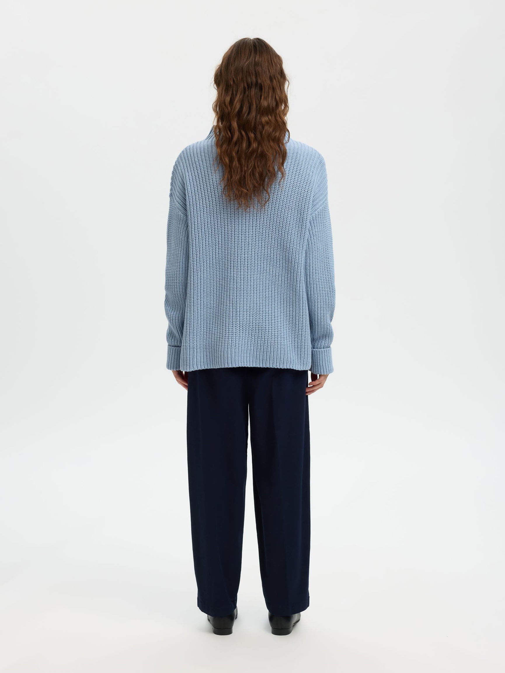 OVERSIZED PULLOVER, Dusty Blue, highres