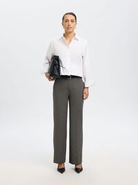 VISCOSEMIX WIDE LEG BROEK, Dark Grey Melange, highres