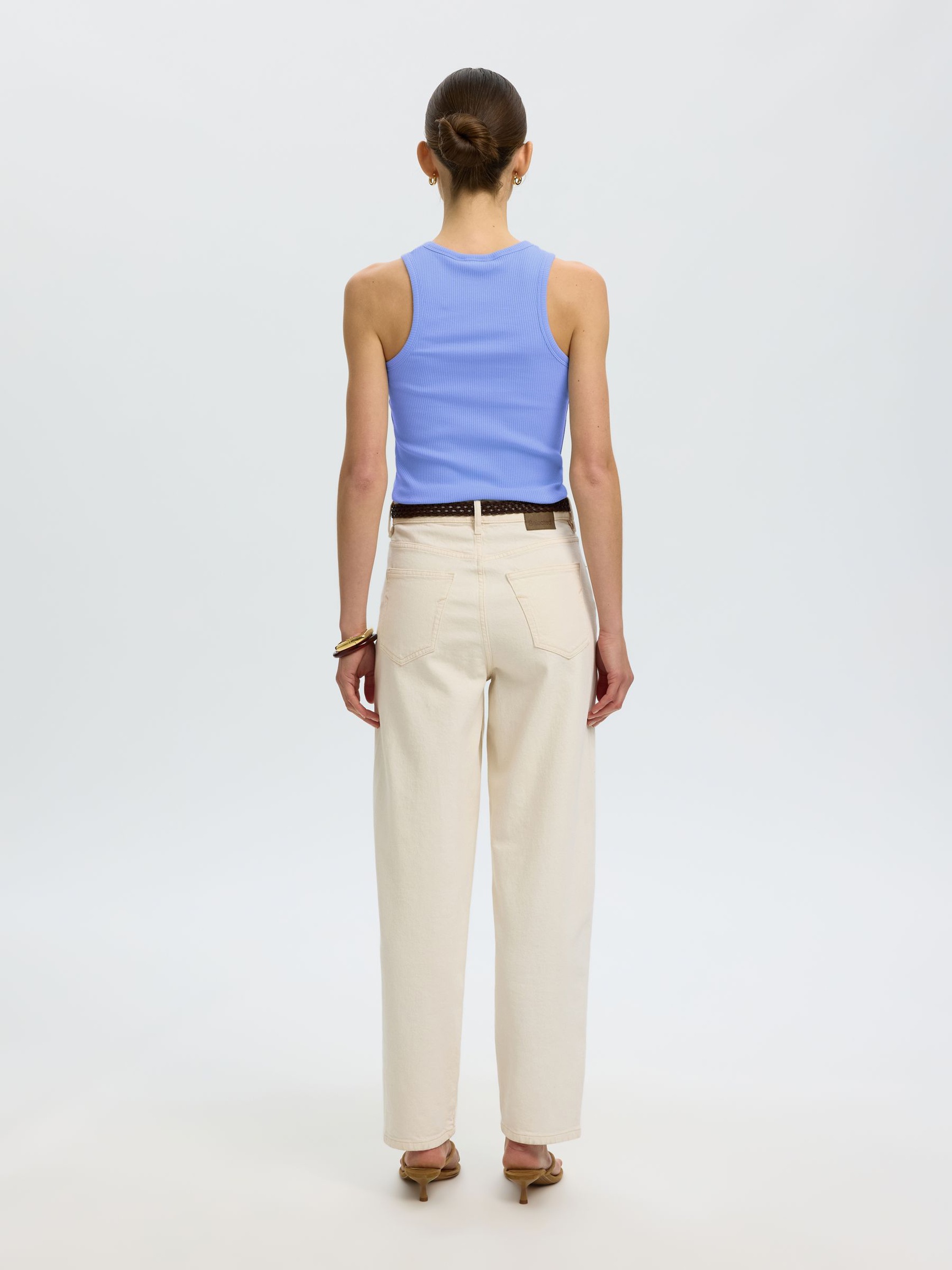 TEJIDO ACANALADO CAMISETA DE TIRANTES, Cornflower Blue, highres