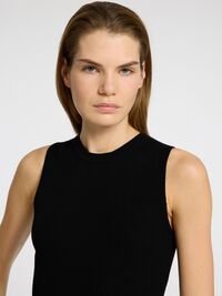 LAINE MÉLANGÉE TOP EN MAILLE, Black, highres