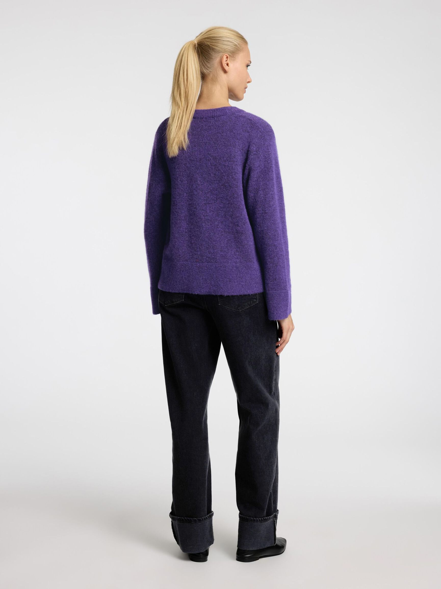 LOOSE FIT WOOL BLEND CARDIGAN, Liberty, highres