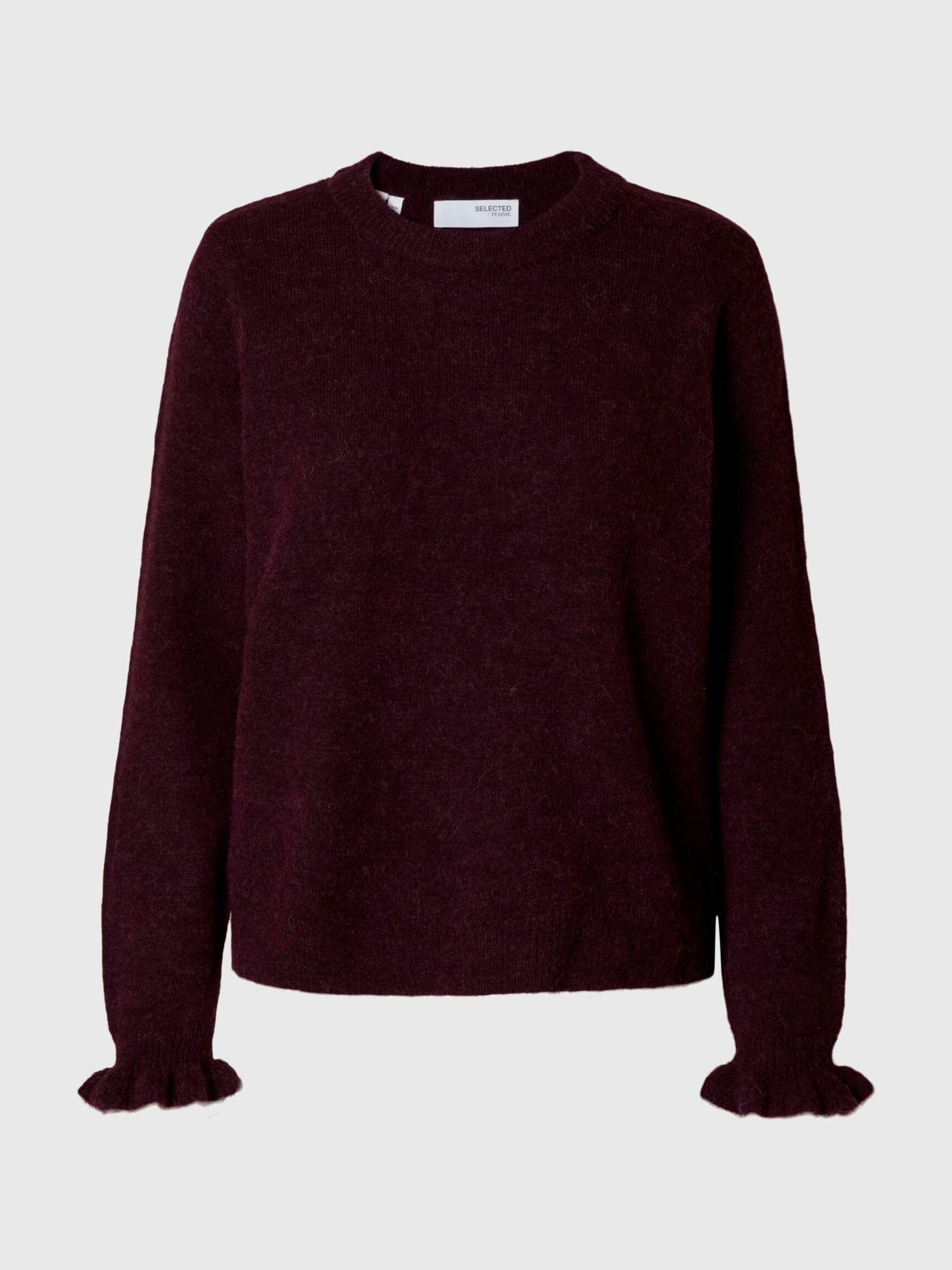 WOLLGEMISCH RÜSCHENÄRMEL PULLOVER, Fig, highres