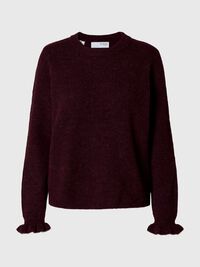 WOLLGEMISCH RÜSCHENÄRMEL PULLOVER, Fig, highres