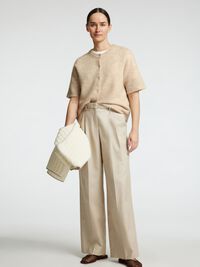 WOLLGEMISCH KURZARM STRICKJACKE, Birch, highres