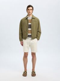 REGULAR FIT LINEN-BLEND SHORTS, Pure Cashmere, highres