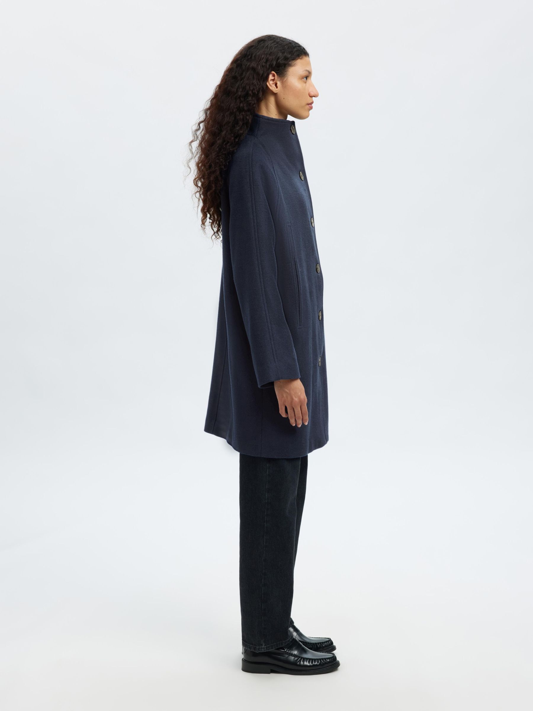 WOOL BLEND COAT, Dark Sapphire, highres