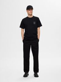 EMBROIDERED T-SHIRT, Black, highres